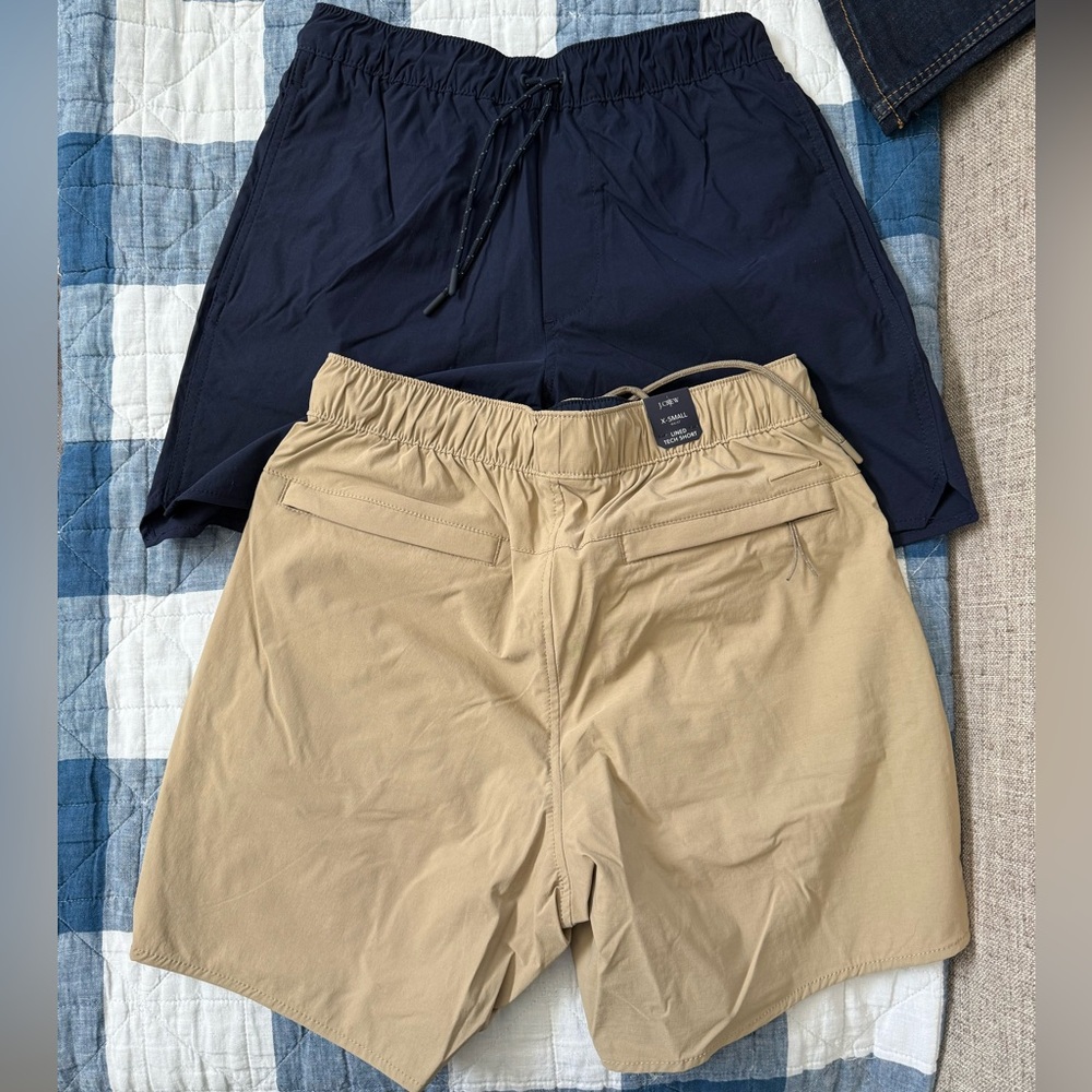 J. Crew Lined Tech Shorts (2) // Khaki and Navy